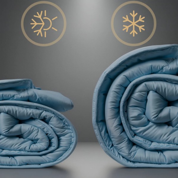 Фото - Ковдра всесезонна двоспальна євро MirSon Шовкові №1646 Eco Light Blue (2200002652841)