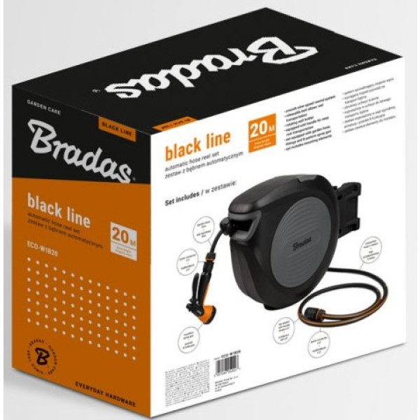 Фото - Котушка для шланга
 BRADAS BLACK LINE 1/2" 30 м та аксесуари (ECO-W1B30)