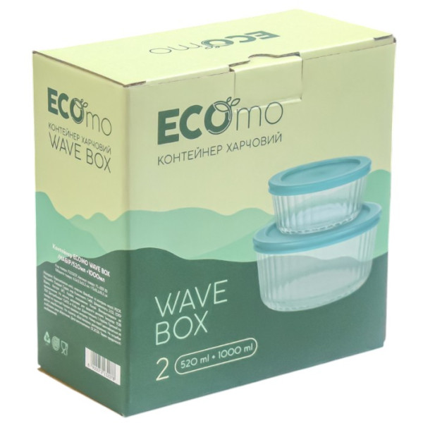 Фото - Набір ємностей для зберігання Ecomo WAVE BOX 520 мл +1000 мл 2 шт. (YL-ZER 2S)