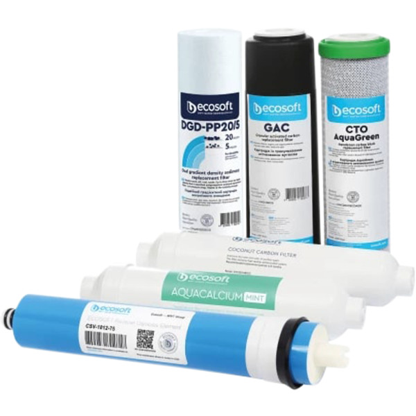 Фото - Картридж системи зворотного осмосу Ecosoft P`URE AquaCalcium Mint (CHV6PUREMAC) Фото - Картридж системи зворотного осмосу Ecosoft P`URE AquaCalcium Mint (CHV6PUREMAC)