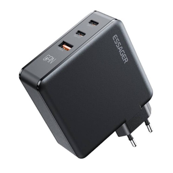 Фото - Сетевое зарядное устройство Essager Advance 140W GaN Travel Charger 2C+A EU (ECT2CA-ZCB01-Z)