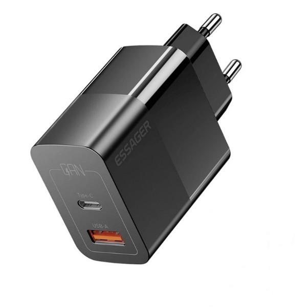Фото - Сетевое зарядное устройство Essager Pinchen 33W Travel Phone Charger USB A + TYPE C EU  (ECTAC-PCB01-P)