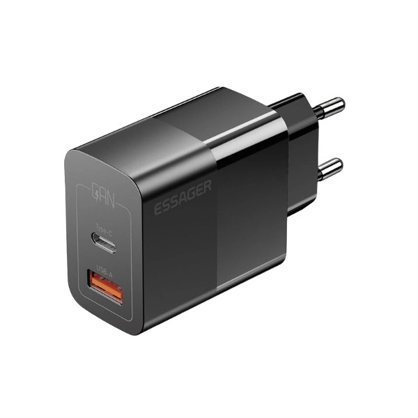 Фото - Сетевое зарядное устройство Essager Pinchen 33W Travel Phone Charger USB A + TYPE C EU  (ECTAC-PCB01-P)