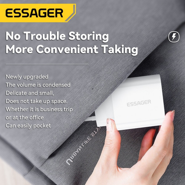 Фото - Мережевий зарядний пристрій Essager Vanjane Travel Phone Charger Set PD20W EU (ECTC-FJB02-P)