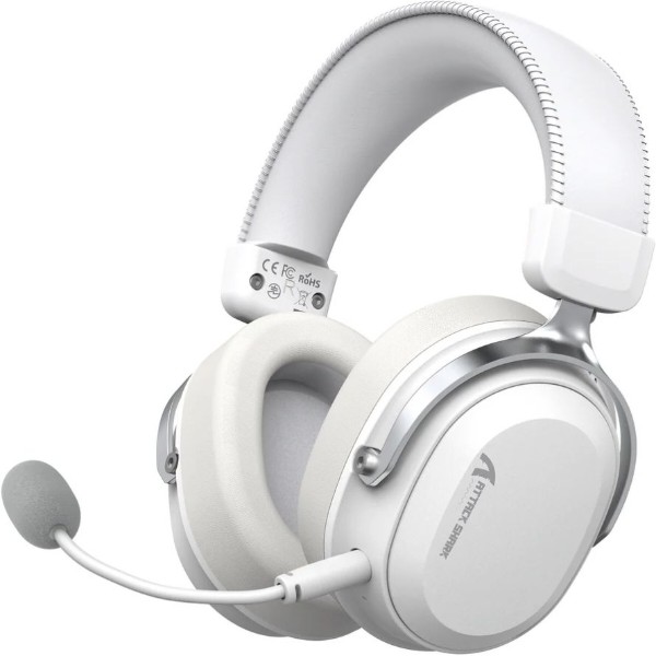 Фото - Гарнітура бездротова ігрова Attack Shark L30PRO Wireless, 2.4GHz/Bluetooth/3.5mm AUX/AUX-to-Type-C, White (L30PROW_AS)