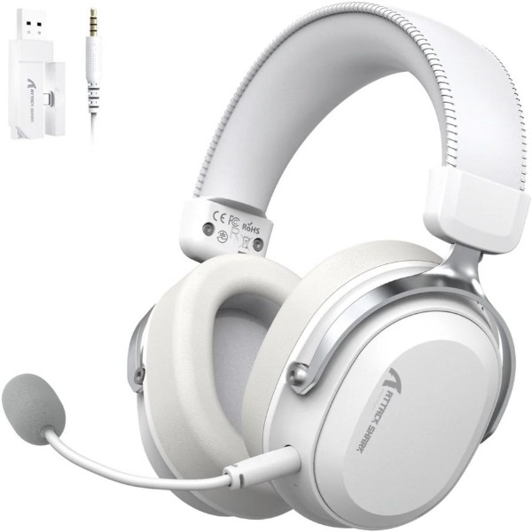 Фото - Гарнітура бездротова ігрова Attack Shark L30PRO Wireless, 2.4GHz/Bluetooth/3.5mm AUX/AUX-to-Type-C, White (L30PROW_AS)