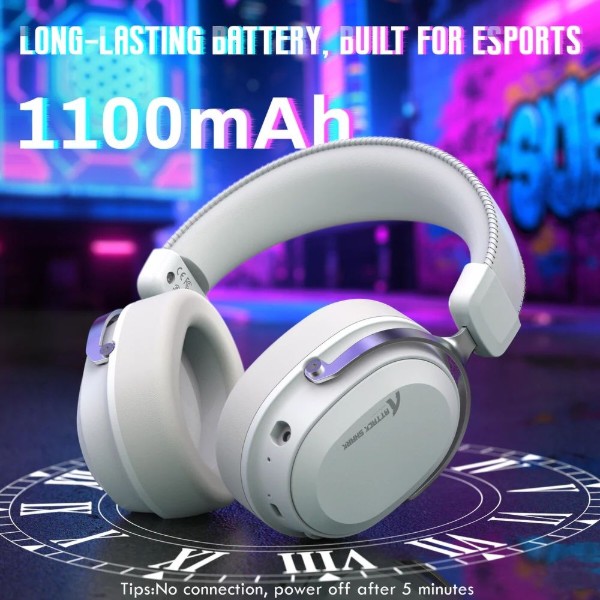 Фото - Гарнітура бездротова ігрова Attack Shark L30PRO Wireless, 2.4GHz/Bluetooth/3.5mm AUX/AUX-to-Type-C, White (L30PROW_AS)
