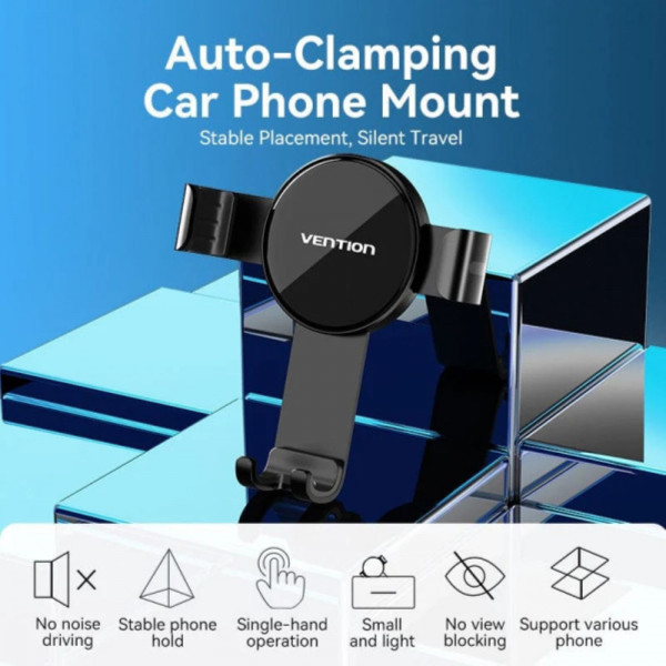 Фото - Автотримач Vention для 4.7-7.2&quot; Car Phone Mount With Duckbill Clip Black (KCGB0)