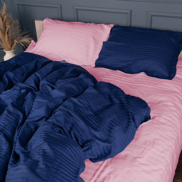 Фото - Комплект постільної білизни дитячий MirSon Satin Stripe 30-0020 + 30-0007 Edarin 110х140 (2200005247464)