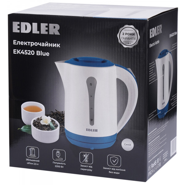 Фото - Электрический чайник Edler EK4520 Blue