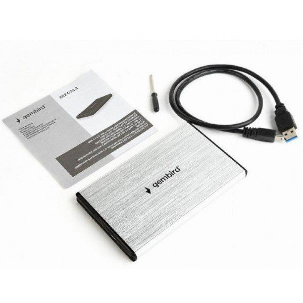 Фото - Внешний карман Gembird USB 3.0 Silver (EE2-U3S-3-S)
