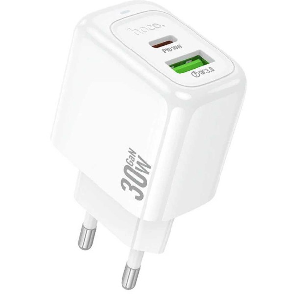Фото - Мережевий зарядний пристрій HOCO CS55A Surplus PD30W+QC3.0 charger White (6942007631549)