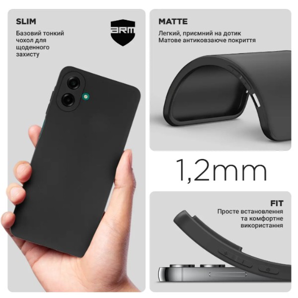 Фото - Чохол для смартфону Armorstandart Matte Slim Fit for Samsung A08 4G Camera cover Black (ARM92509)
