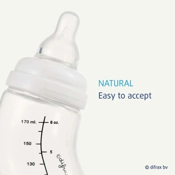 Фото - Середній потік соска дитяча силіконова Difrax S-bottle Natural 2 шт (672)