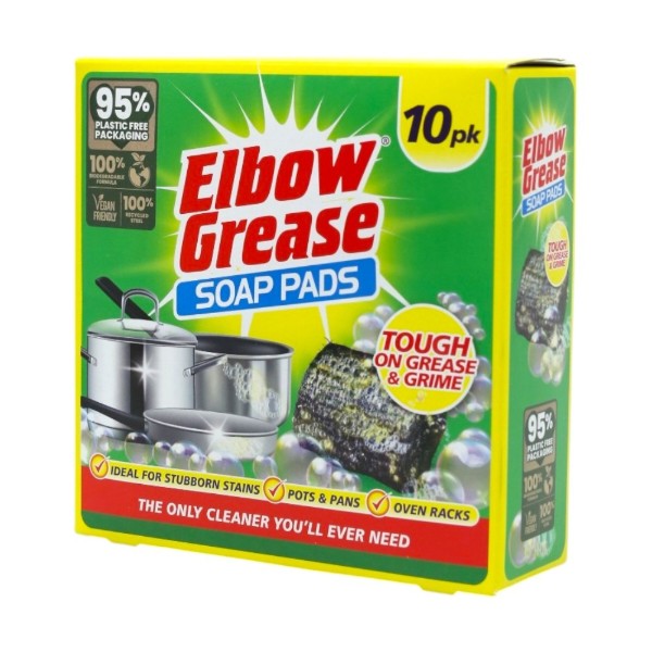 Фото - Набір губок поролонових для миття посуду Elbow Grease з мильним розчином 10 шт. (EGSPFD10)