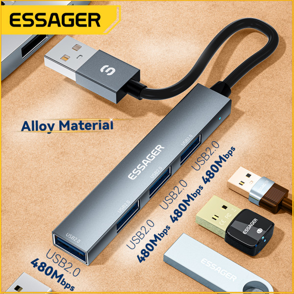 Фото - Хаб USB Essager Fengyang  4 in 1 Splitter USB-A port (EHBA04-FY10-P)