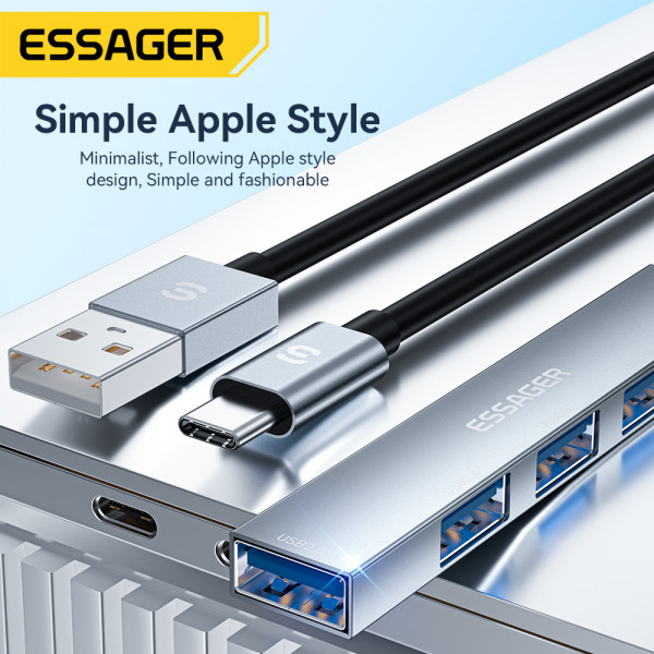 Фото - Хаб USB Essager Fengyang  4 in 1 Splitter USB-A port (EHBA04-FY10-P)