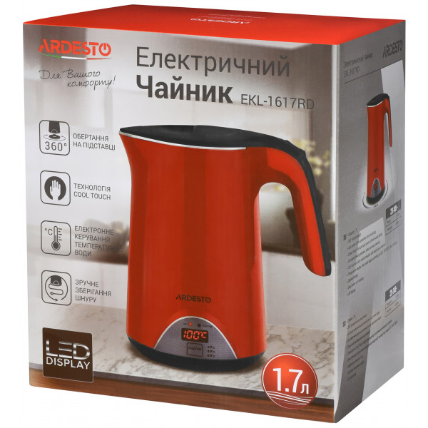 Фото - Електричний чайник Ardesto EKL-1617RD