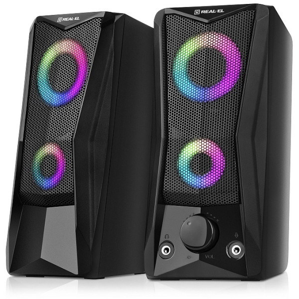 Фото - Компьютерная акустика компактная 2.0 REAL-EL S-107 Black (EL121100017)