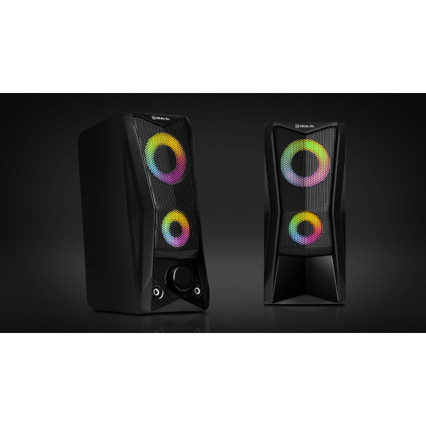 Фото - Компьютерная акустика компактная 2.0 REAL-EL S-107 Black (EL121100017)