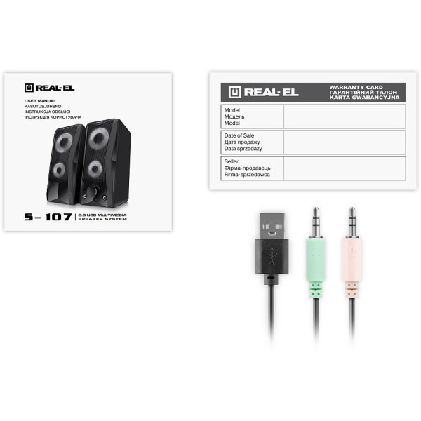 Фото - Компьютерная акустика компактная 2.0 REAL-EL S-107 Black (EL121100017)