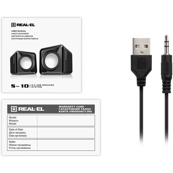 Фото - Комп'ютерна акустика компактна 2.0 REAL-EL S-10 Black (EL121100020)