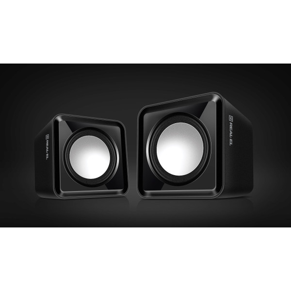 Фото - Комп'ютерна акустика компактна 2.0 REAL-EL S-10 Black (EL121100020)
