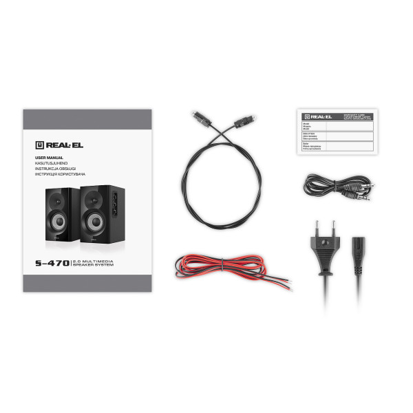 Фото - Комп'ютерна акустика звичайна 2.0 REAL-EL S-470 Black (EL121200018)