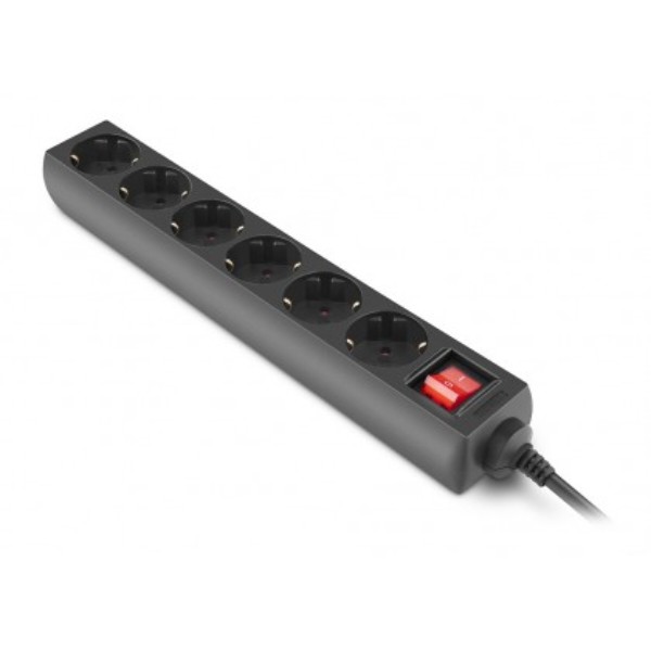 Фото - Сетевой фильтр REAL-EL RS-6 Protect M 3m Black (EL122300034)