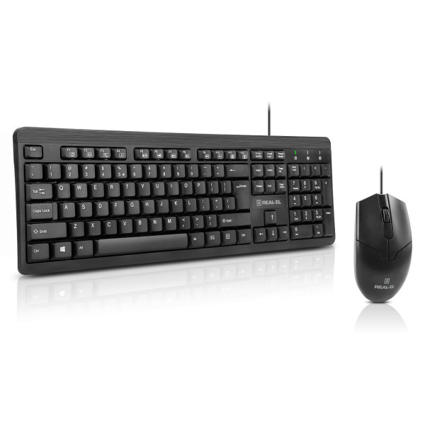 Фото - Клавіатура+миша REAL-EL Standard 504 Kit Black (EL123100037)
