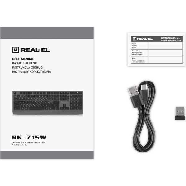 Фото - Клавіатура бездротова REAL-EL RK-715W