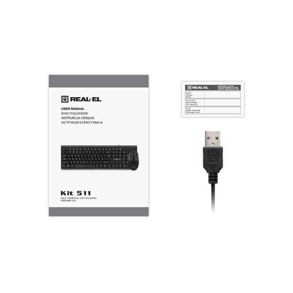 Фото - Клавиатура+мышь REAL-EL Kit 511 Black (EL123100052)
