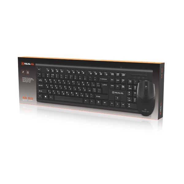 Фото - Клавиатура+мышь REAL-EL Kit 511 Black (EL123100052)