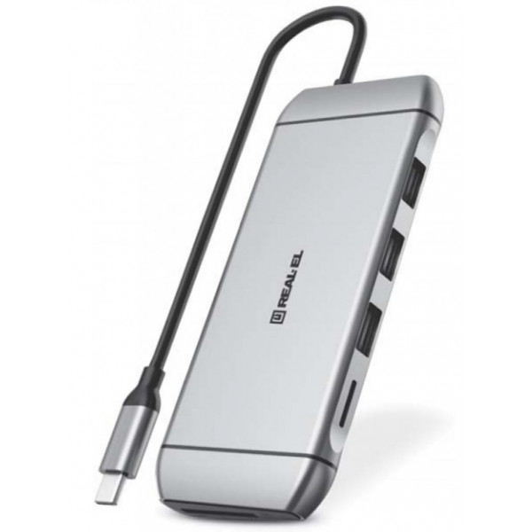 Фото - Хаб USB REAL-EL CQ-900 Space Grey (EL123110003) Фото - Хаб USB REAL-EL CQ-900 Space Grey (EL123110003)