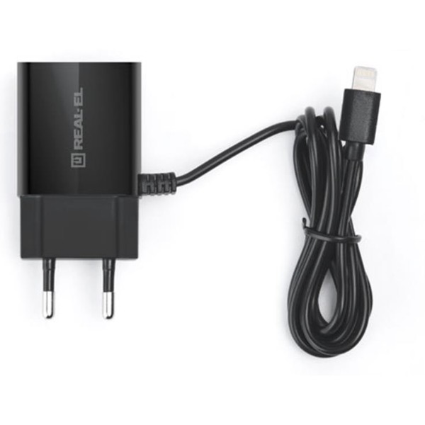 Фото - Сетевое зарядное устройство REAL-EL CH-217 Black (EL123160016)