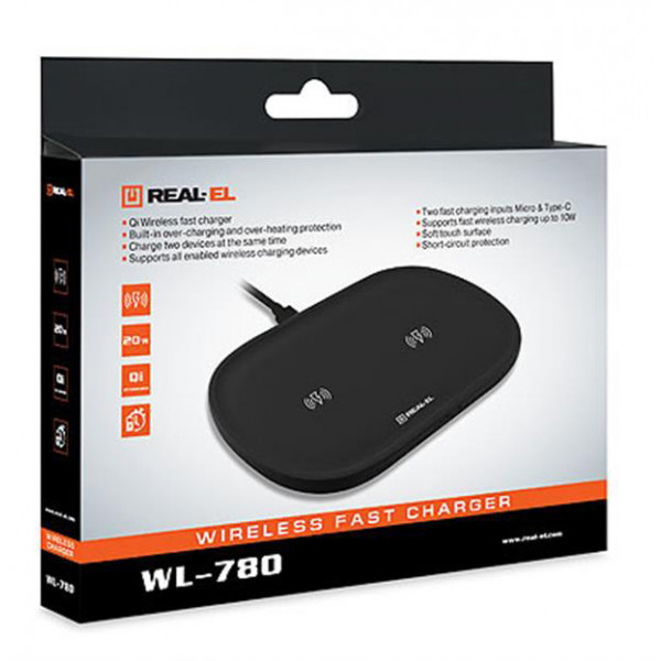 Фото - Беспроводное зарядное устройство REAL-EL WL-780 Black (EL123160020)