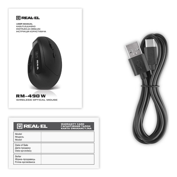 Фото - Миша бездротова REAL-EL RM-490W Black (EL123200058)