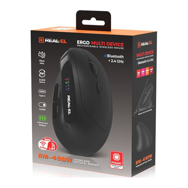 Фото - Миша бездротова REAL-EL RM-490W Black (EL123200058)