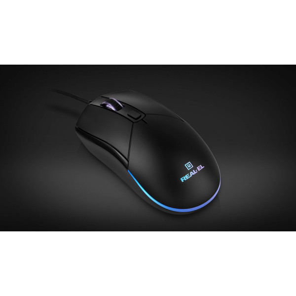 Фото - Мышь проводная игровая REAL-EL RM-515 Black (EL123200059)
