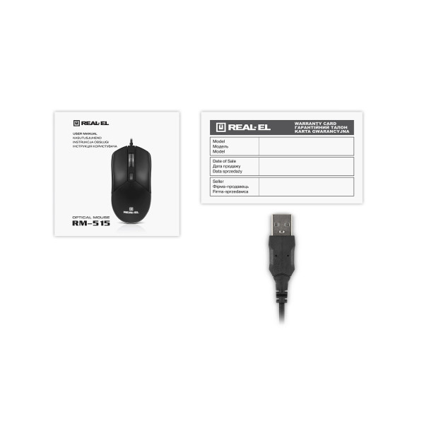 Фото - Мышь проводная игровая REAL-EL RM-515 Black (EL123200059)