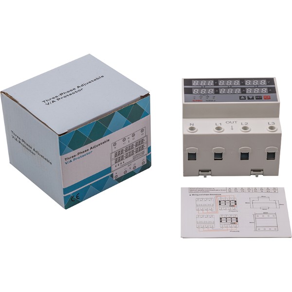 Фото - Реле контроля напряжения и тока CNC YC9VA-3 63A (EL240333)