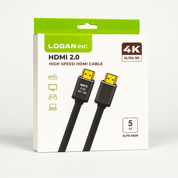 Фото - Кабель HDMI Logan HDMI V2.0 5m (EL76-0500)