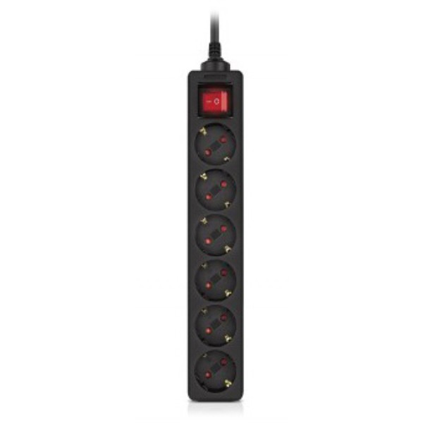 Фото - Сетевой фильтр REAL-EL RS-6 Protect M 3m Black (EL122300034)