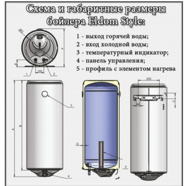 Фото - Водонагреватель Eldom Style 30 Slim 1.5 kW (72269WG)