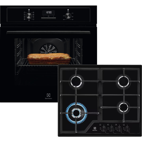 Фото - Комплект техніки Electrolux Духова шафа + Варильна поверхня Electrolux EOF3H40BK + KGS6436K