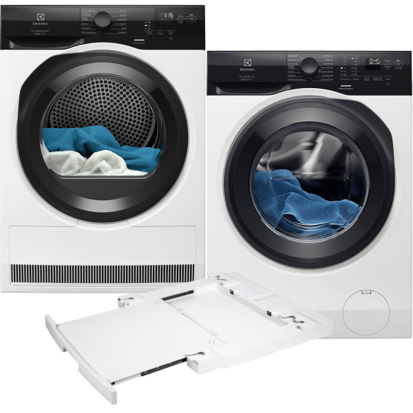 Фото - Комплект техники Electrolux Стиральная машина с фронтальной загрузкой + Сушильная машина + Комплект креплений для установки в колонну Electrolux EW6F9482U + EW6D98BEU + E1WYHSK2