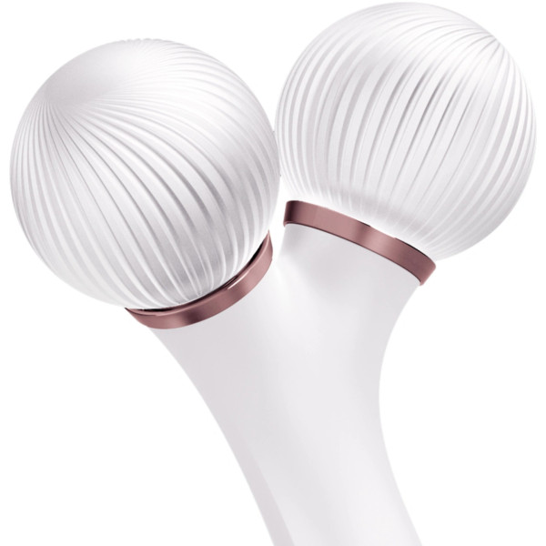 Фото - Електронний звуковий ролик для обличчя GESKE Sonic Facial Roller 4 в 1 пудровий (GK000040SL01)