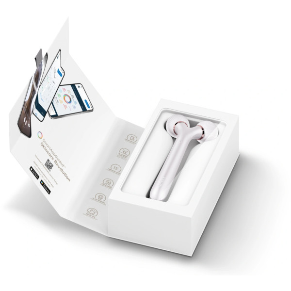 Фото - Електронний звуковий ролик для обличчя GESKE Sonic Facial Roller 4 в 1 пудровий (GK000040SL01)