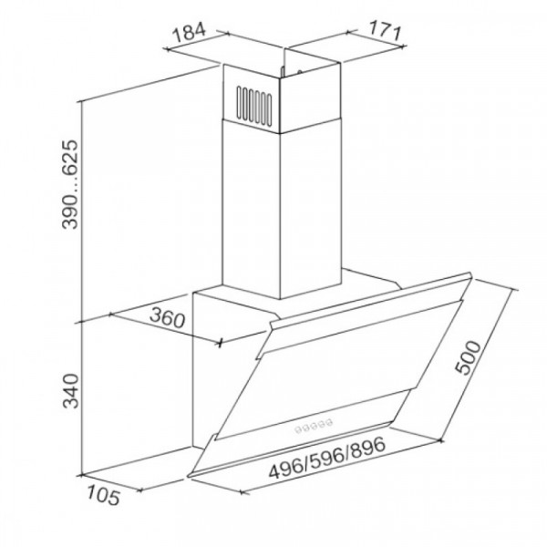 Фото - Вытяжка декоративная ELEYUS Focus 1000 50 IS+BL