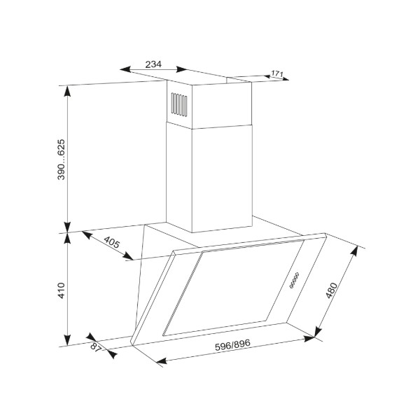 Фото - Вытяжка декоративная ELEYUS Titan A 1200 LED SMD 60 BL